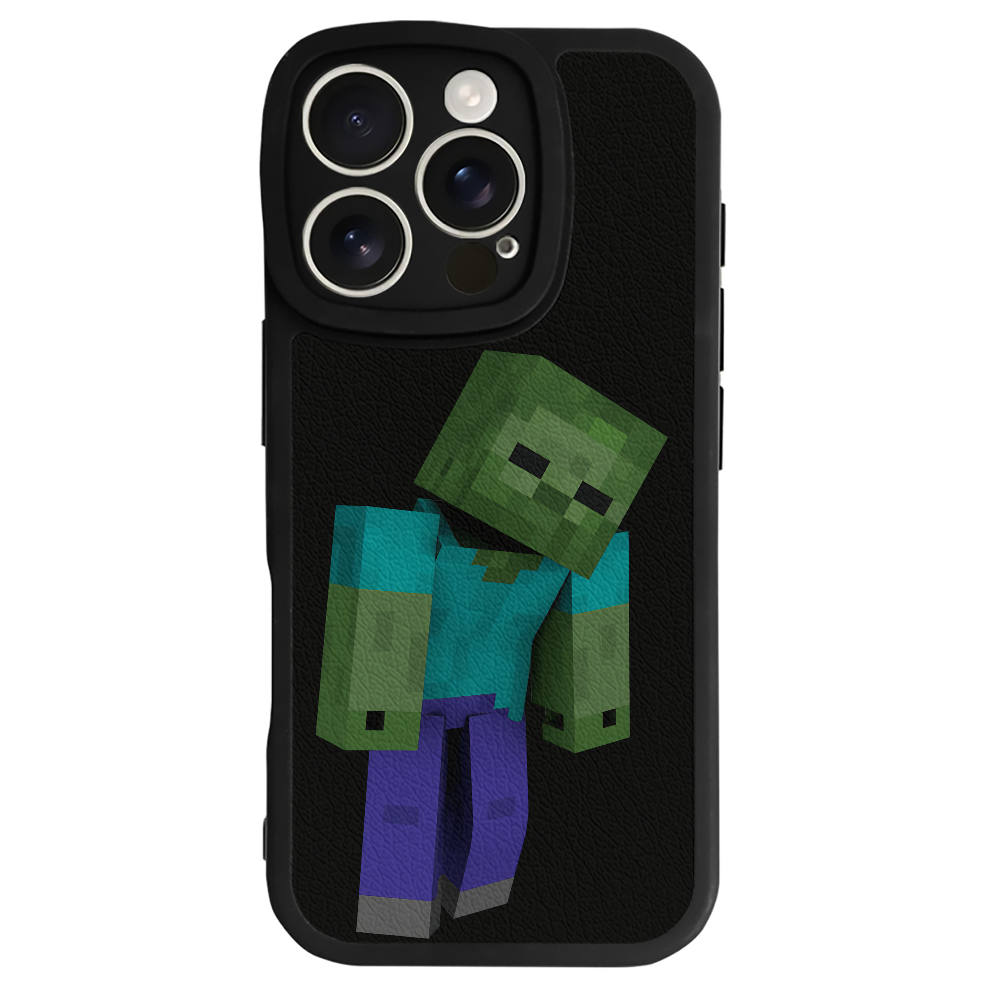 （画像用） マインクラフト ブロックの世界 Minecraft MC Block world 【iPhone 16シリーズ対応】シリコンスマホケース（レザー調） 材質：シリコン
